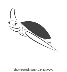 Vector of turtle Black design on a white background. Reptile. Animals. Sea creatures. illustration.