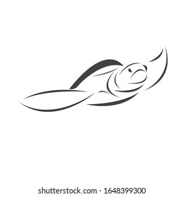 Vector of turtle Black design on a white background. Reptile. Animals. Sea creatures. illustration.