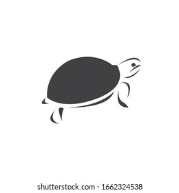 Vector of turtle Black design on a white background. Reptile. Animals. Sea creatures. illustration.