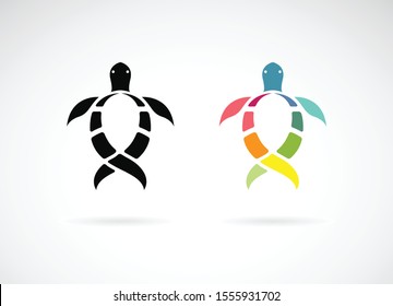 Vector of turtle design on white background. Wild Animals. Underwater animal. Turtles icon or logo. Easy editable layered vector illustration.