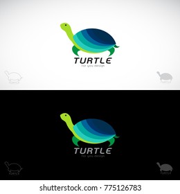 Vector of turtle design on white background and black background. Symbol Animals. Reptile.
