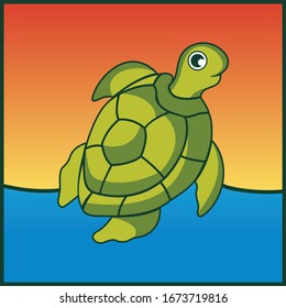 Vector of turtle design. Wild Animals. Underwater animal. Turtle icon or logo. Easy editable layered vector illustration.