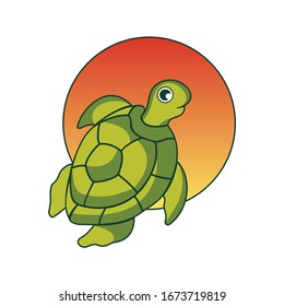 Vector of turtle design. Wild Animals. Underwater animal. Turtle icon or logo. Easy editable layered vector illustration.