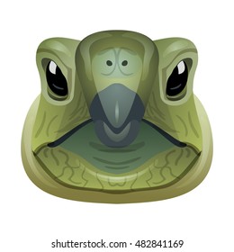 Vector turtle face wild animal zoo icon head portrait