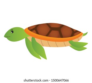 Vector of turtle flat design