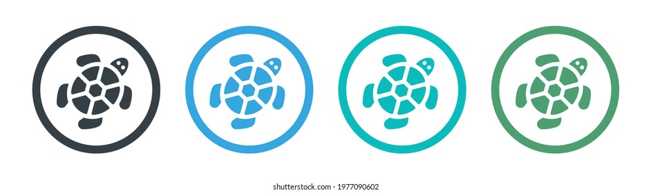 Vector of turtle on colorful design on a white background.