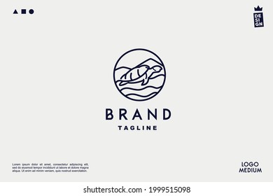 vector turtle in sea minimalist simple logo Perfect for any brand and company 