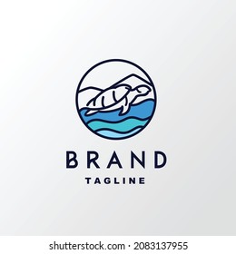 vector turtle in sea minimalist simple logo Perfect for any brand and company