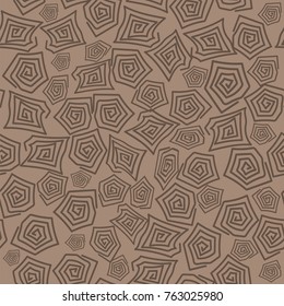 Vector Turtle Shell Seamless Pattern On Brown Background