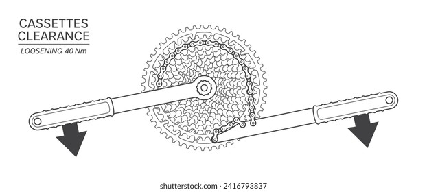 Vector tutorial bike cassettes clearance. Isolated on white background