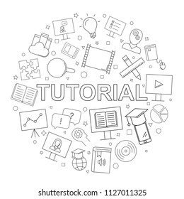 Vector Tutorial pattern. Tutorial seamless background