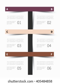 vector tutorial, steps graphic business summary 6 options / infographic template background