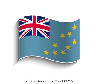 Icono de la bandera ondulante del vector Tuvalu