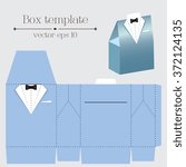 Vector tuxado box template on blue color with format eps10.