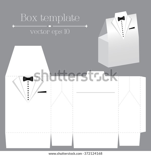 Vector Tuxado Box Template On White Stock Vector (Royalty Free) 372124168