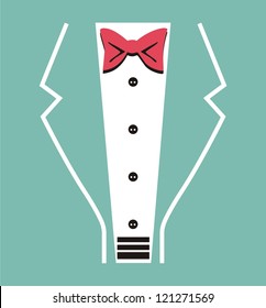  Vector tuxedo with bow tie.