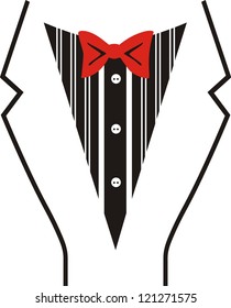  Vector tuxedo with bow tie.