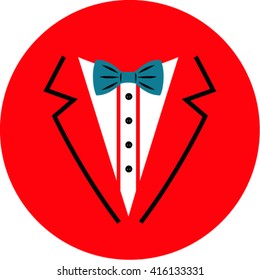 Vector tuxedo with bow tie.