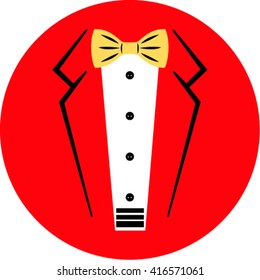  Vector tuxedo with bow tie.