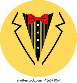  Vector tuxedo with bow tie.