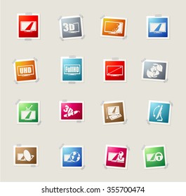 Vector TV card icons for web