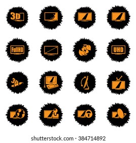Vector TV features and specifications  vector icons for web sites and user interface