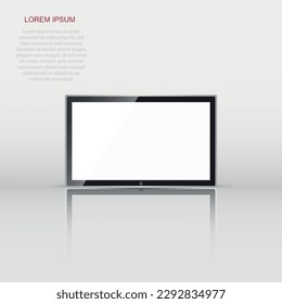 Vector Tv icon in flat style. Television sign illustration pictogram. Tv business concept.