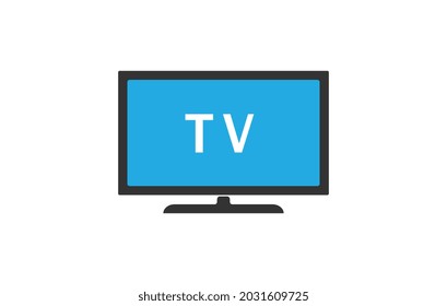 Icono vectorial de fondo blanco, Siluetas aisladas de televisión de estilo plano.