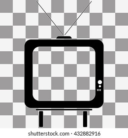 Vector TV icon picture on transparency