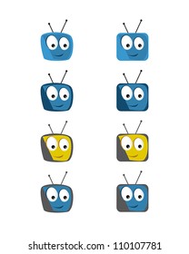 vector tv icon set