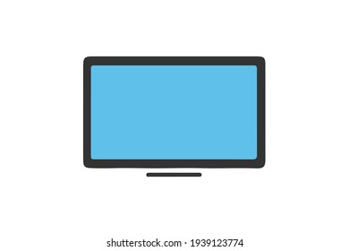 Vector tv icon set on white background, Isolated silhouettes television in flat style.