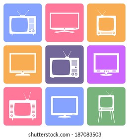 Vector TV icons set
