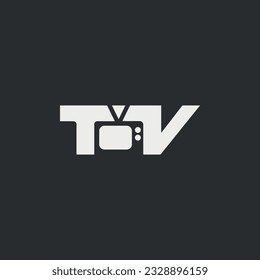 Vector tv minimal text logo design