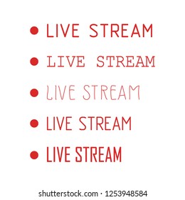 Vector tv news banner interface , news label strip or icon, live news, breaking news, full Hd, ultra HD, dramatization, live stream inscription. Red set of media labels on transparent background