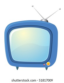 Vector TV. Retro television on white
