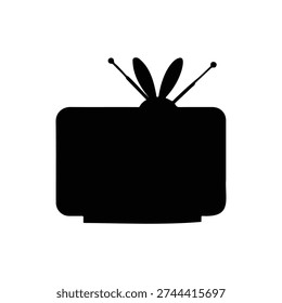 Vector TV silhouette icon vector flat design.