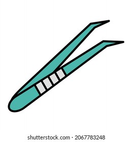 Vector Tweezer Filled Outline Icon Design
