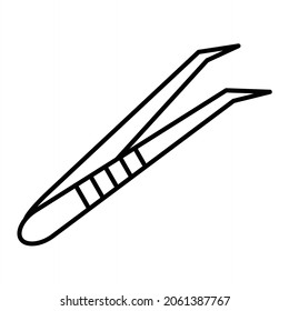 Vector Tweezer Outline Icon Design
