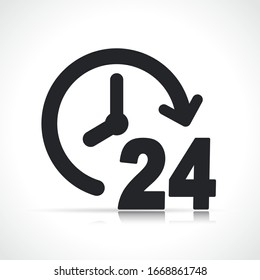 Vector twenty four clock icon