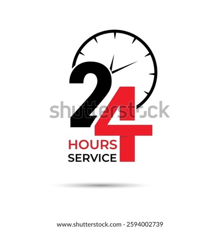 vector Twenty four hours everyday open service and business logo 
