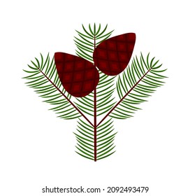 rama vectorial con conos aislados en fondo blanco