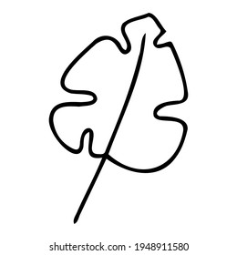 Vector twig drawn in the doodle style isolated on a white background. Linden branch.