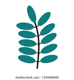 Vector Twig. Silhouette Isolated On White Background.