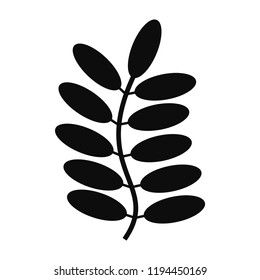 Vector Twig. Silhouette Isolated On White Background.