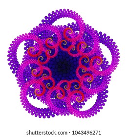 Vector Twirl Mandala Art - Openwork Radial Symmetry Flourish Pattern

