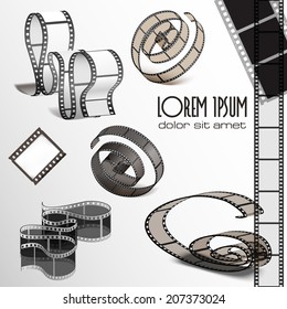 Vector Twisted Strip Film Frame eps 10