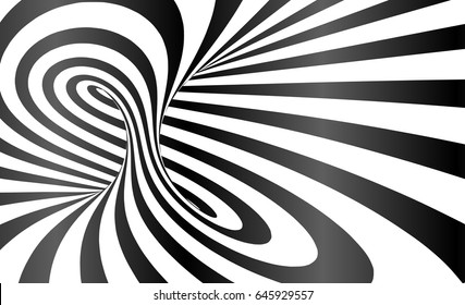 Vector twisted stripes optical illusion abstract background