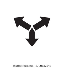 Vector Two arrows converging into one vector icon