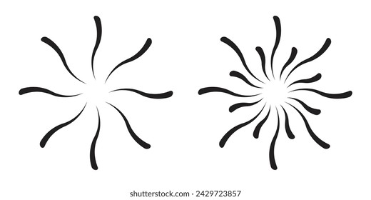 ilustración vectorial de dos rayos de sol negros