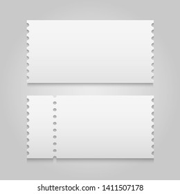 Vector two blank cinema tickets on background